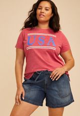 Plus Size Americana Varsity USA Classic Fit Graphic Tee, C9450, small