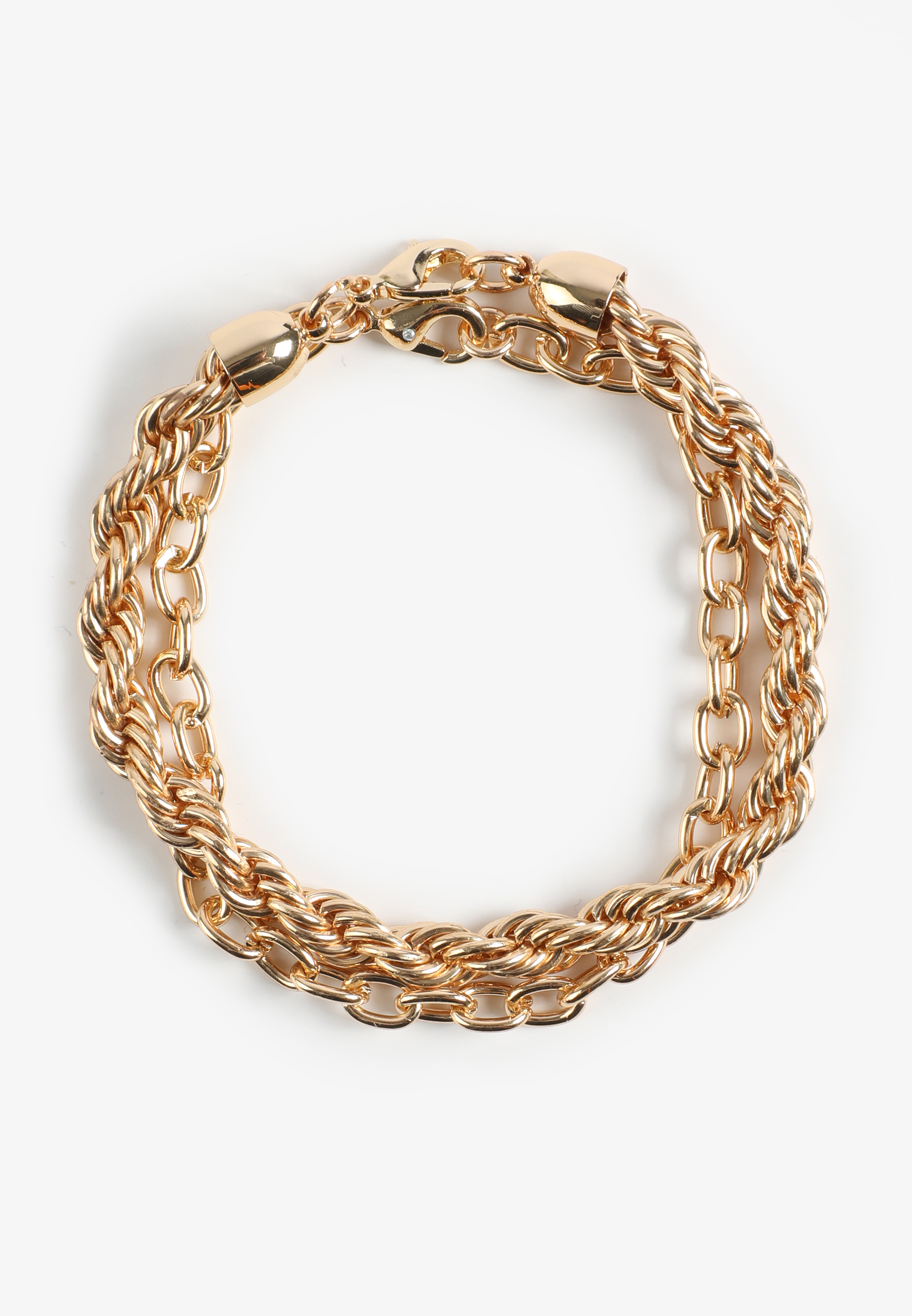 Gold Rope And Link Bracelet Set 