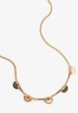 Flat Stone Snake Chain Necklace, GOLD, small