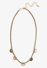 Flat Stone Snake Chain Necklace, GOLD, small