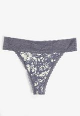 Simply Comfy Cotton Blue Floral Print Thong Panty, C5885, small