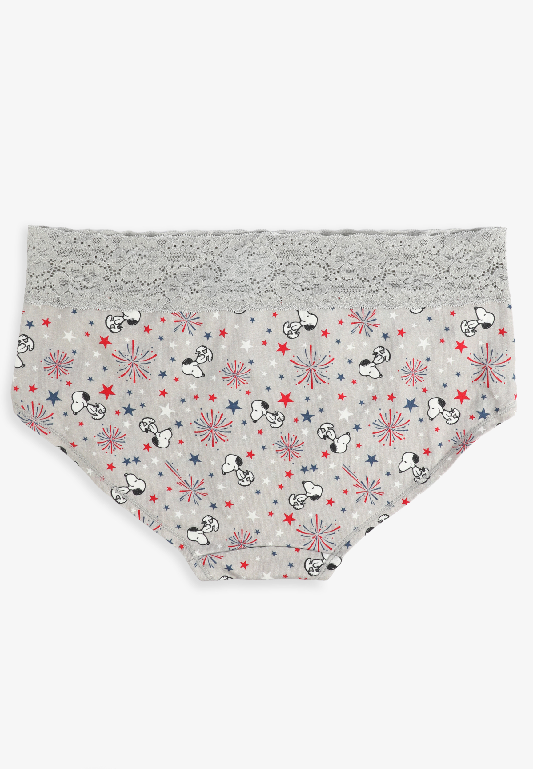 Simply Comfy Cotton Snoopy Americana Boybrief Panty, GRAY SKY, large