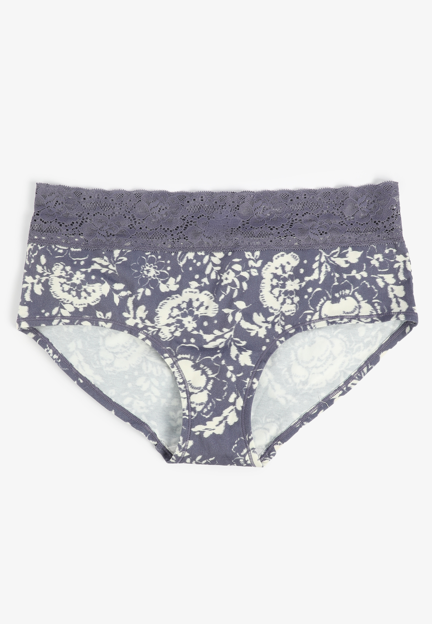 Simply Comfy Cotton Blue Floral Print Boybrief Panty