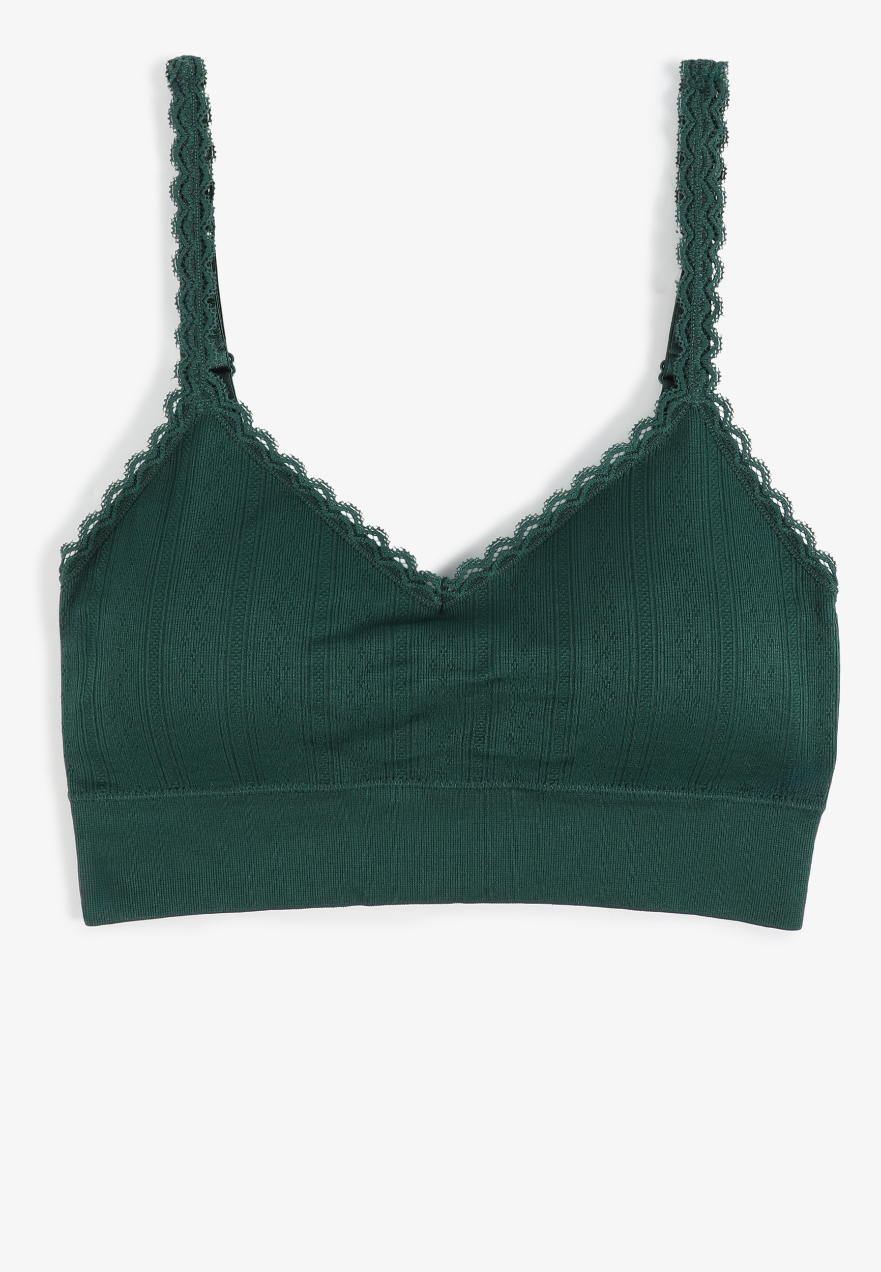 True Stretch Seamless Pointelle Lace Trim Bralette, C2735, large