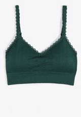 True Stretch Seamless Pointelle Lace Trim Bralette, C2735, small
