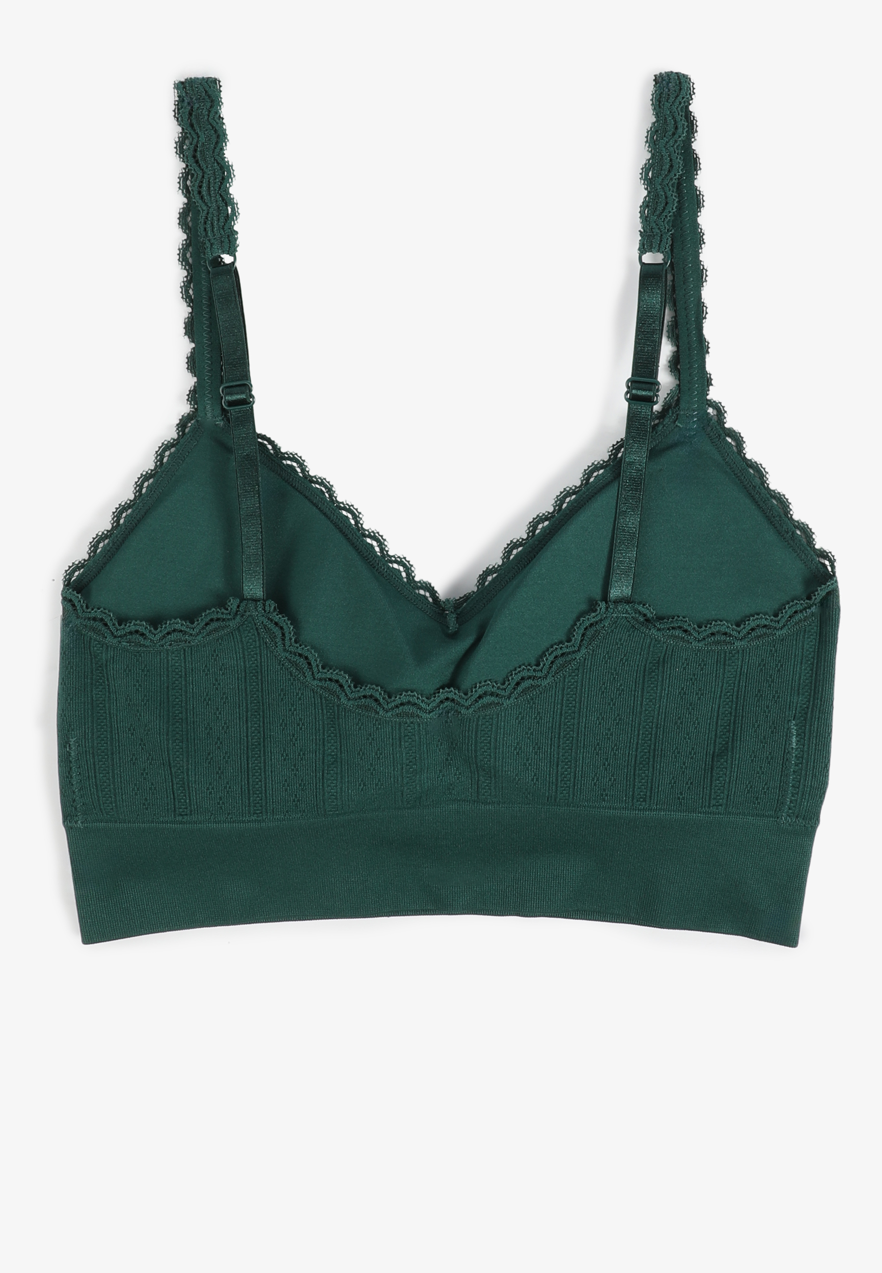 True Stretch Seamless Pointelle Lace Trim Bralette, C2735, large