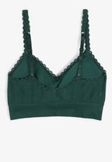 True Stretch Seamless Pointelle Lace Trim Bralette, C2735, small