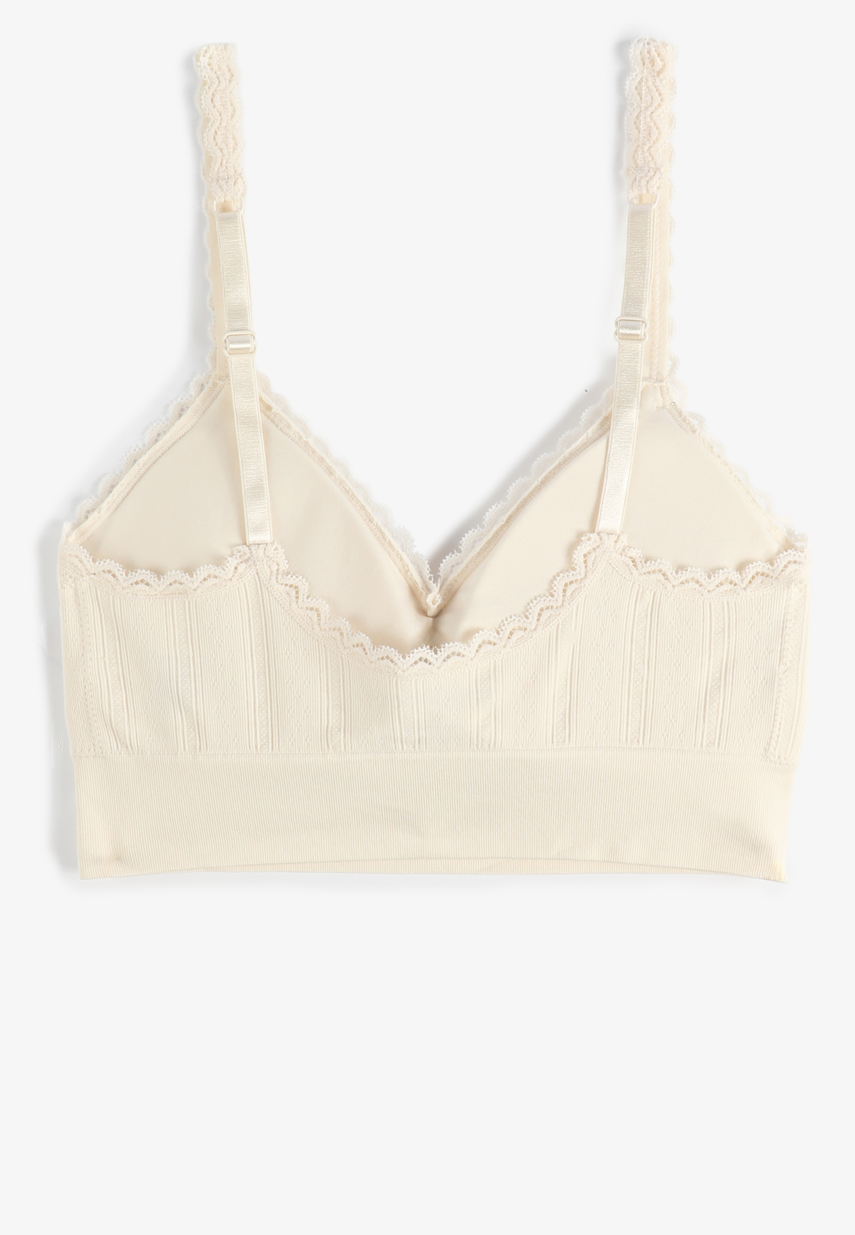 True Stretch Seamless Pointelle Lace Trim Bralette, C2972, large