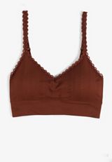 True Stretch Seamless Pointelle Lace Trim Bralette, C3917, small