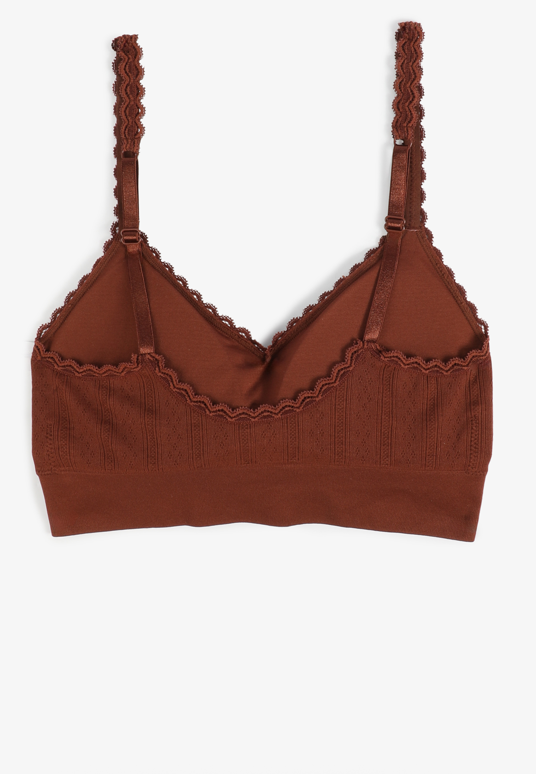 True Stretch Seamless Pointelle Lace Trim Bralette, C3917, large