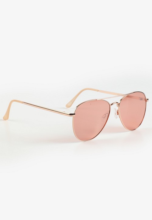 Rose Gold Aviator Sunglasses image