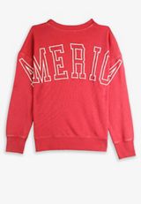 Americana Split Neck Oversized Sweatshirt, C9200, small