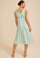 Bare Tie Strap V Neck Midi Dress, C1772, small