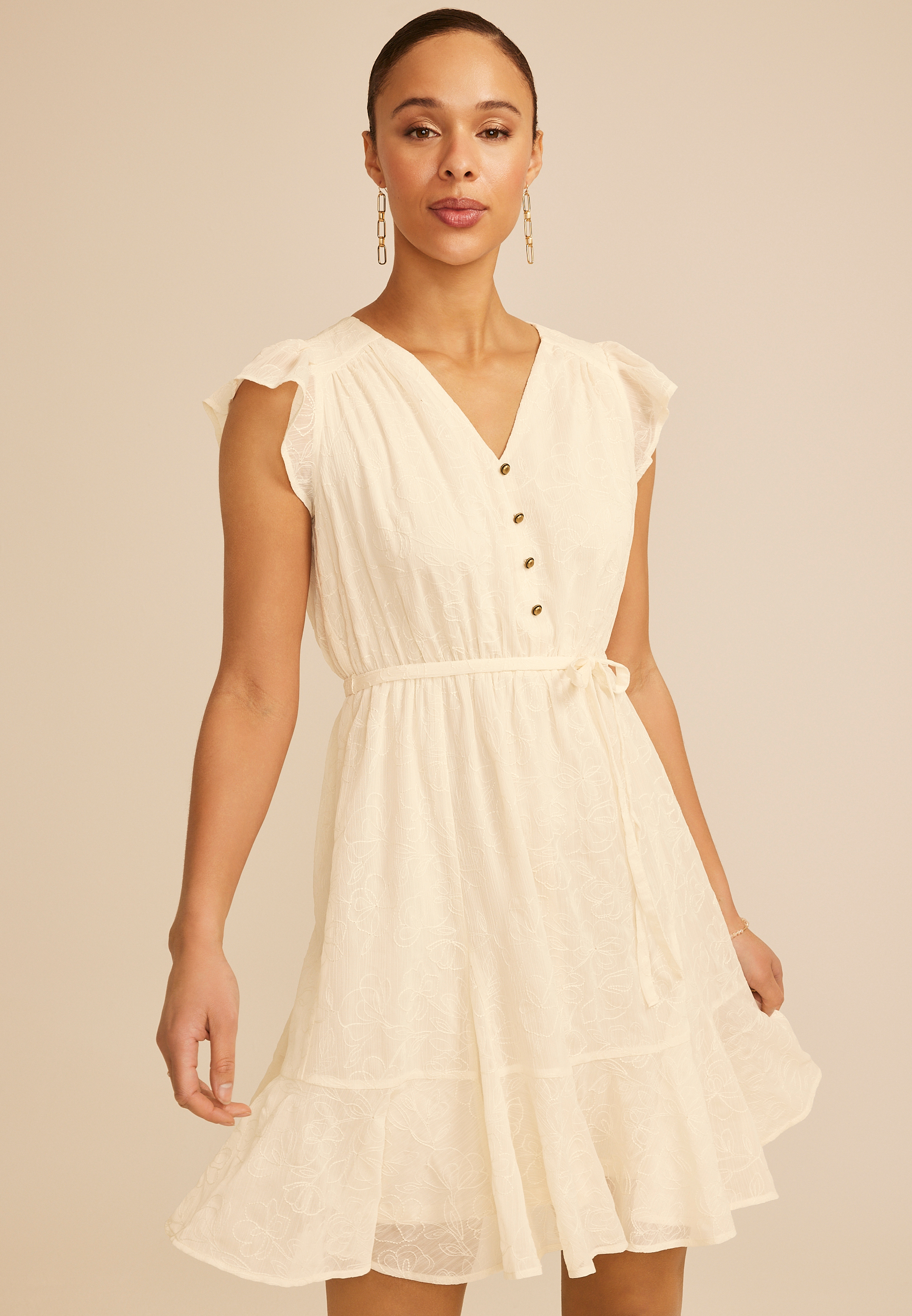 Studio Y Embroidered Mini Dress