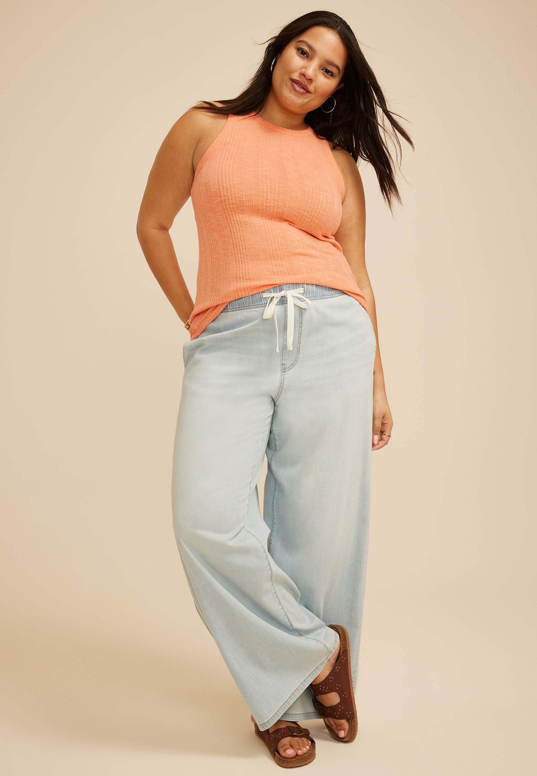 Plus Size 24/7 Variegated Ribbed Highline Tank Top