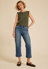 m jeans by maurices&trade; High Rise Patch Pocket Wide Leg Cropped Jean, C3337, small