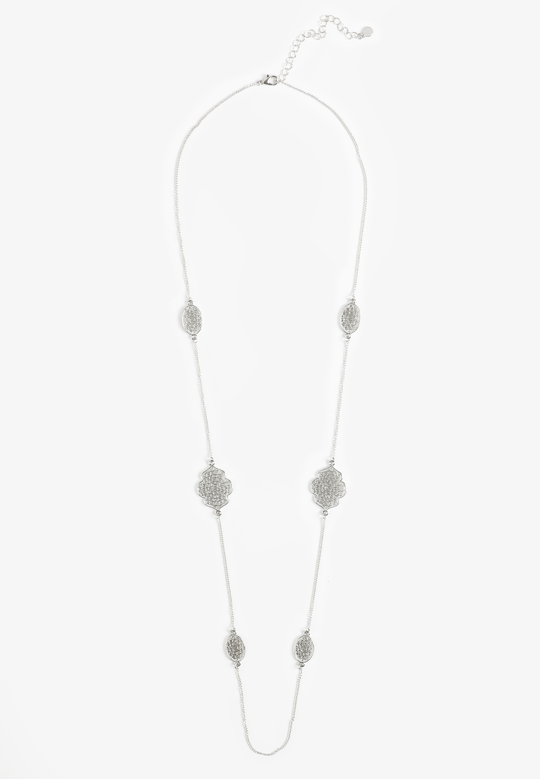 Silver Filigree Necklace, SILVER, large