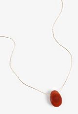 Oval Stone Pendant Necklace, C605, small