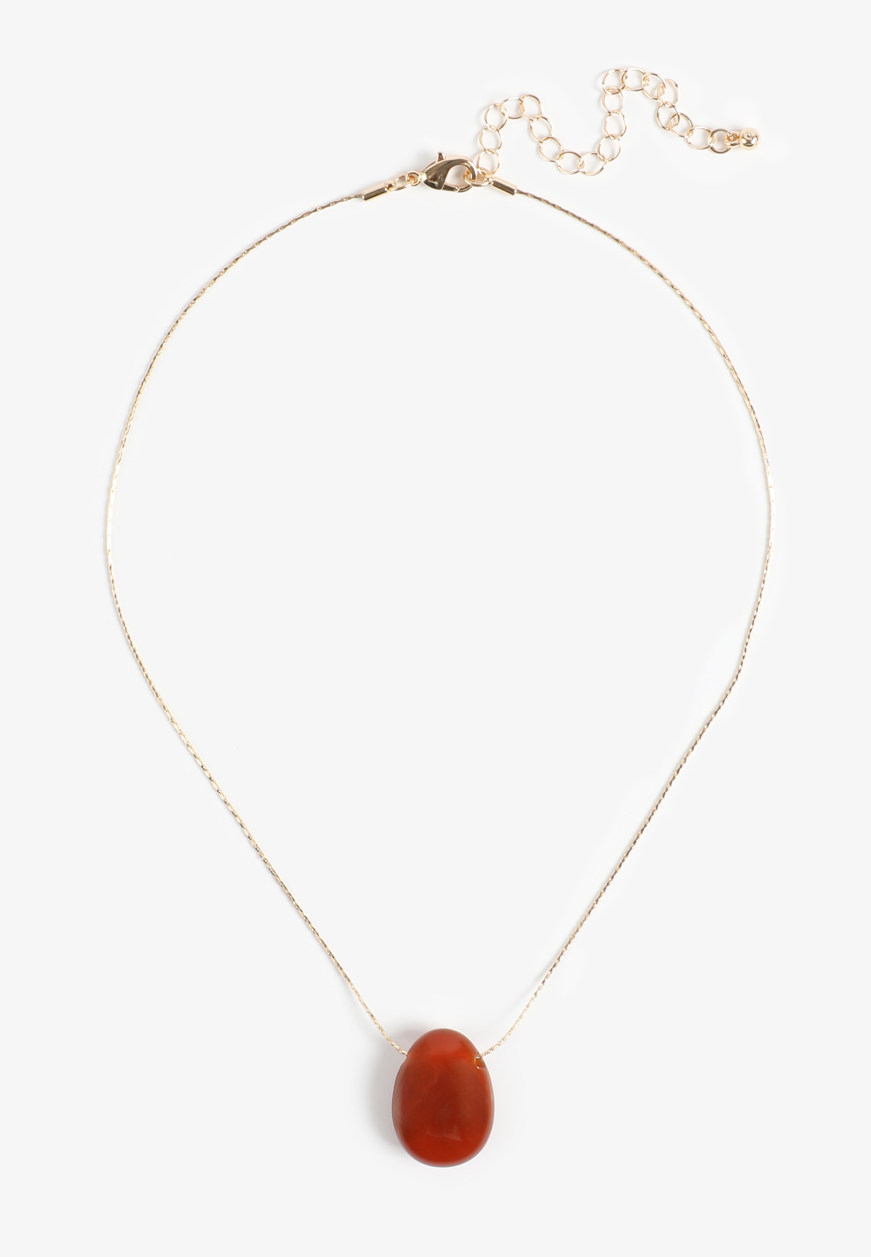Oval Stone Pendant Necklace, C605, large