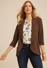 Versa 3/4 Sleeve Pocket Blazer, C6058, small