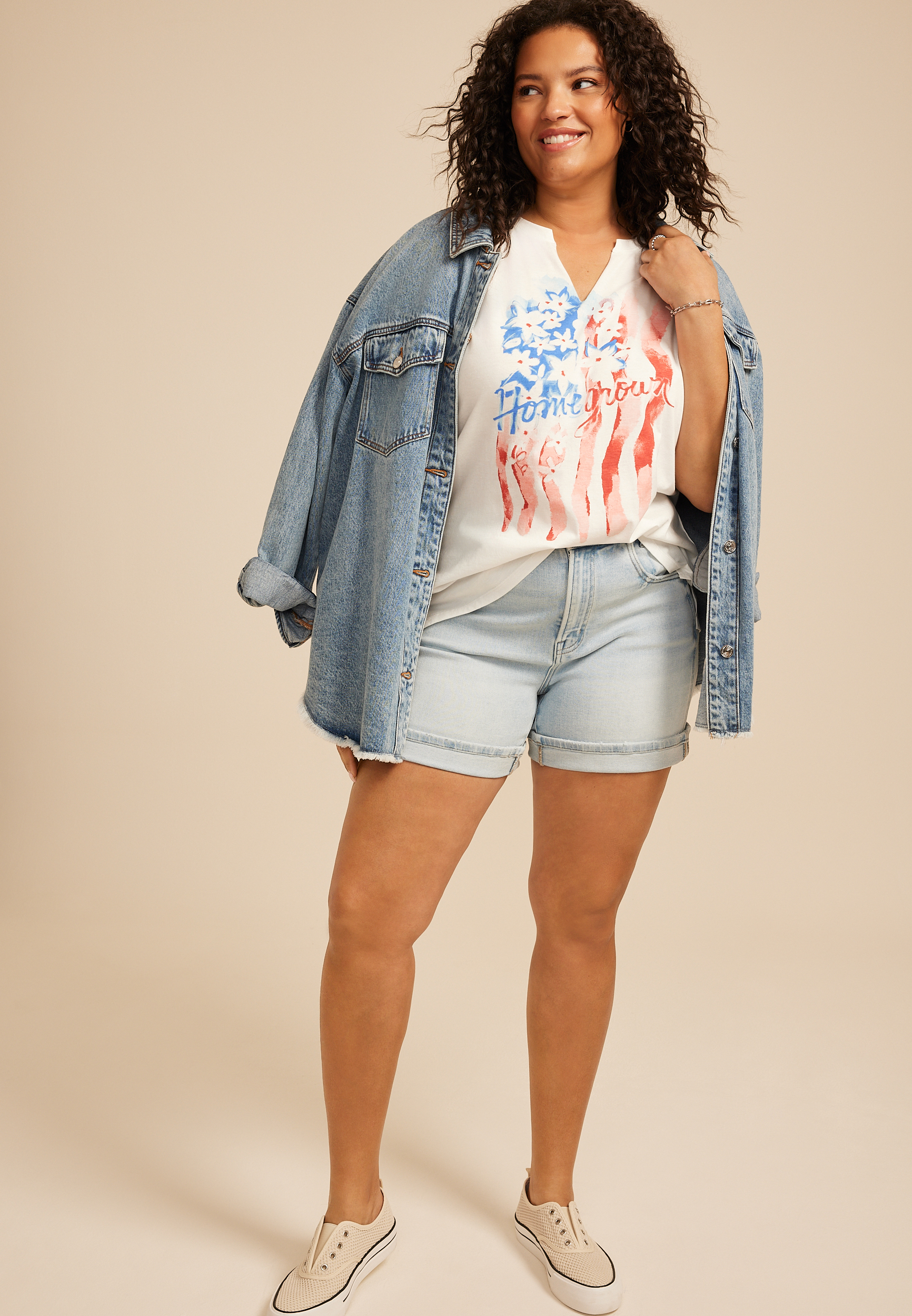 Plus Size Homegrown Americana Classic Fit Graphic Tee, C9298, large