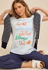 Sun Lake Float Breeze Chill Classic Fit Graphic Tee, C9476, small