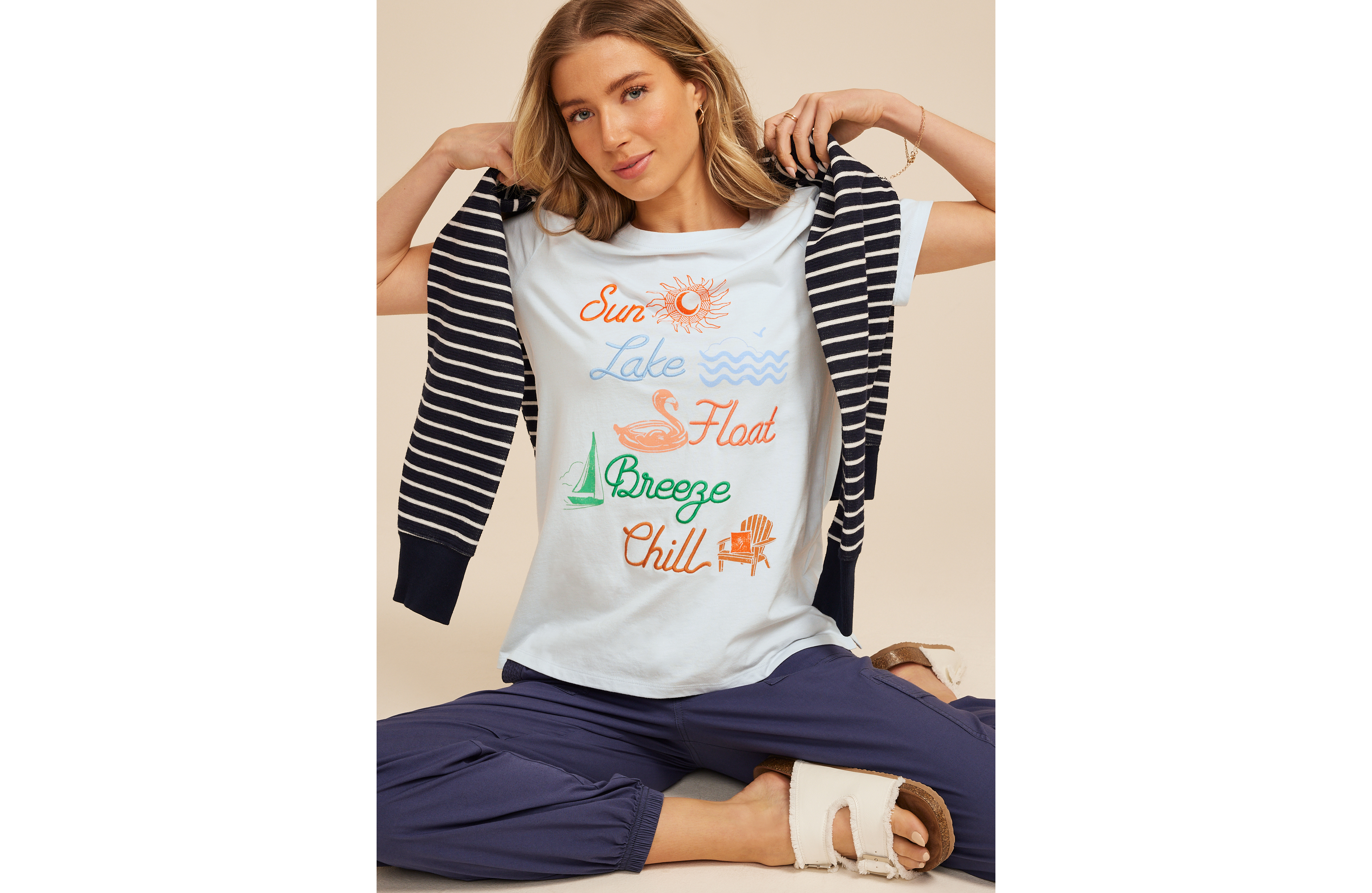Sun Lake Float Breeze Chill Classic Fit Graphic Tee