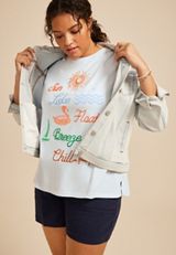 Plus Size Sun Lake Float Breeze Chill Classic Fit Graphic Tee, C9476, small