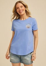 Seas The Day Classic Fit Graphic Tee, GRAPEMIST, small