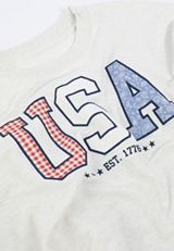 Americana USA 1776 Applique Sweatshirt, LIGHT HEATHER GRAY, small