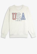 Americana USA 1776 Applique Sweatshirt, LIGHT HEATHER GRAY, small