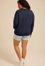 Plus Size Americana Patchwork Flag Sweatshirt, C1605, small