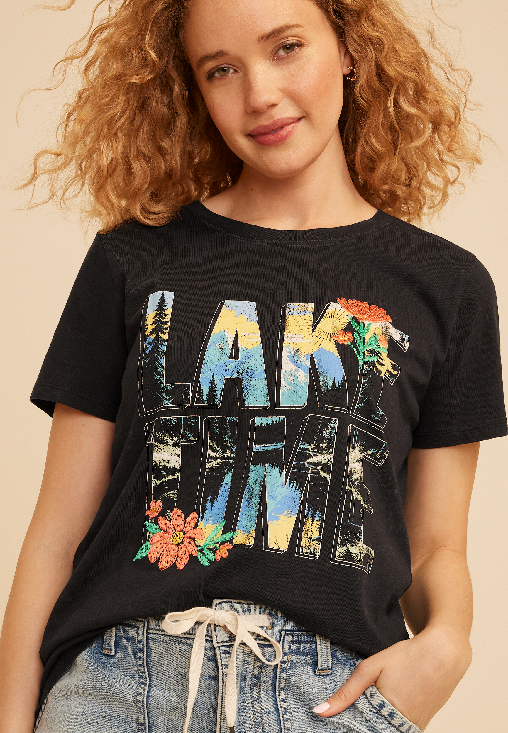 Lake Time Classic Fit Graphic Tee, C106, large