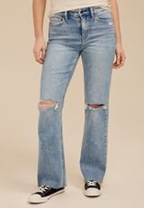 Flying Monkey&trade; Light High Rise Open Ripped Slim Wide Leg Jean, C2806, small