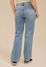 Flying Monkey&trade; Light High Rise Open Ripped Slim Wide Leg Jean, C2806, small