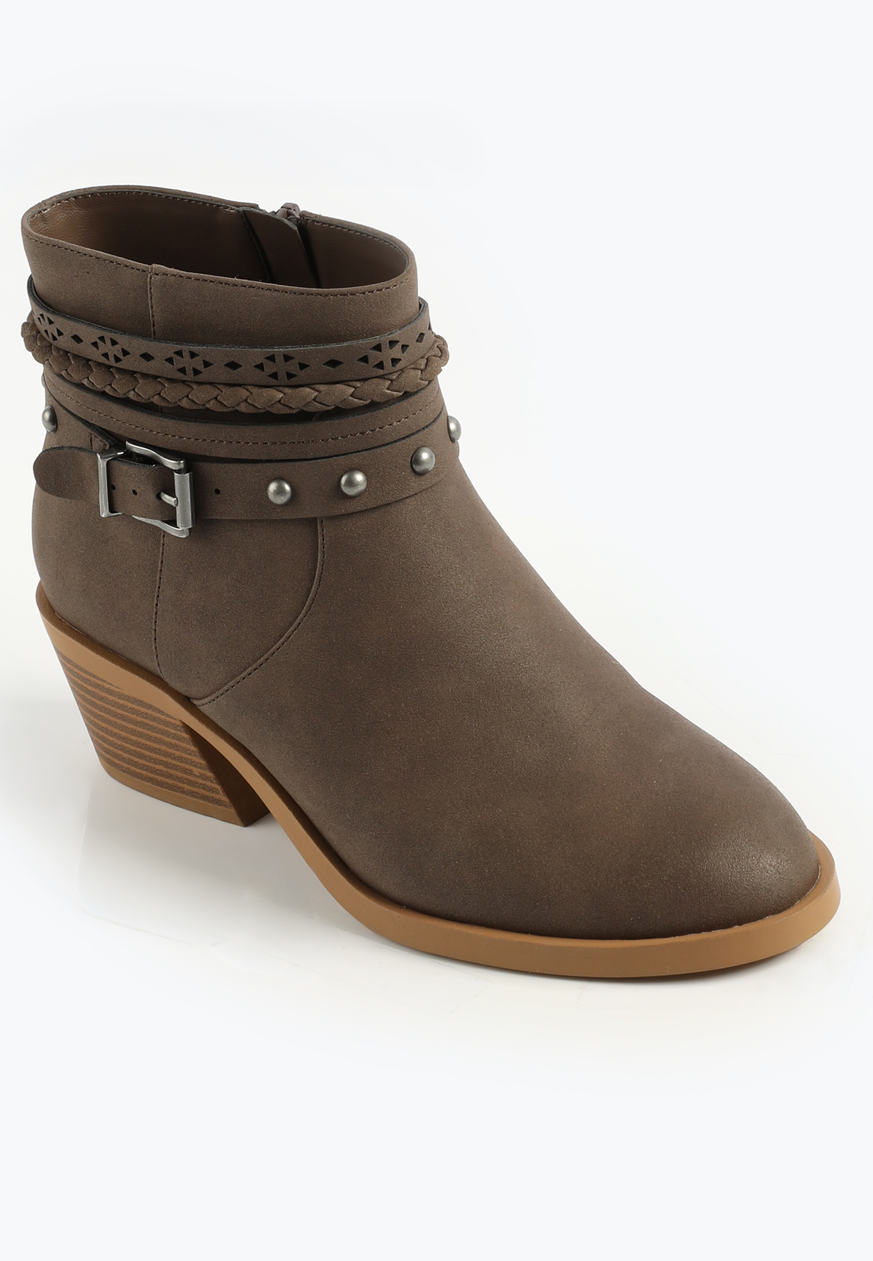 SuperCush Strappy Faux Suede Ankle Boot
