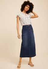 m jeans by maurices&trade; High Rise Patch Pocket Denim Skirt, C258, small