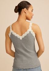 Scalloped Lace Trim Tank Top, C2820, small