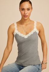 Scalloped Lace Trim Tank Top, C2820, small