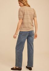 Textured Short Sleeve Button Front Cardigan, COBBLESTONE, small