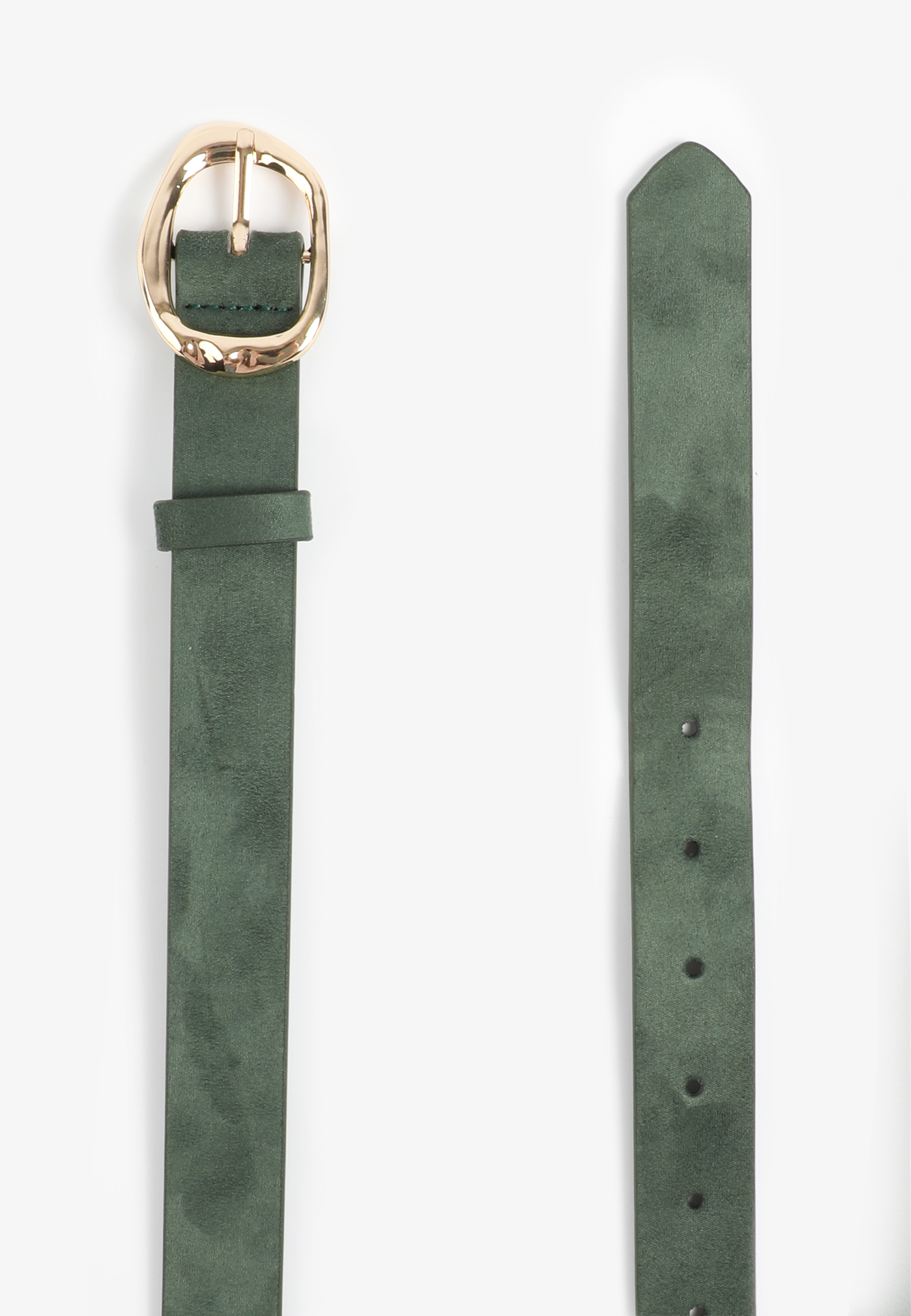 Green Faux Suede Hammered Buckle Belt, C1612, large