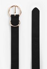 Matte Black Double Ring Buckle Belt, C106, small