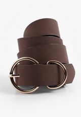 Plus Size Double Ring Gold Buckle Belt, C115, small