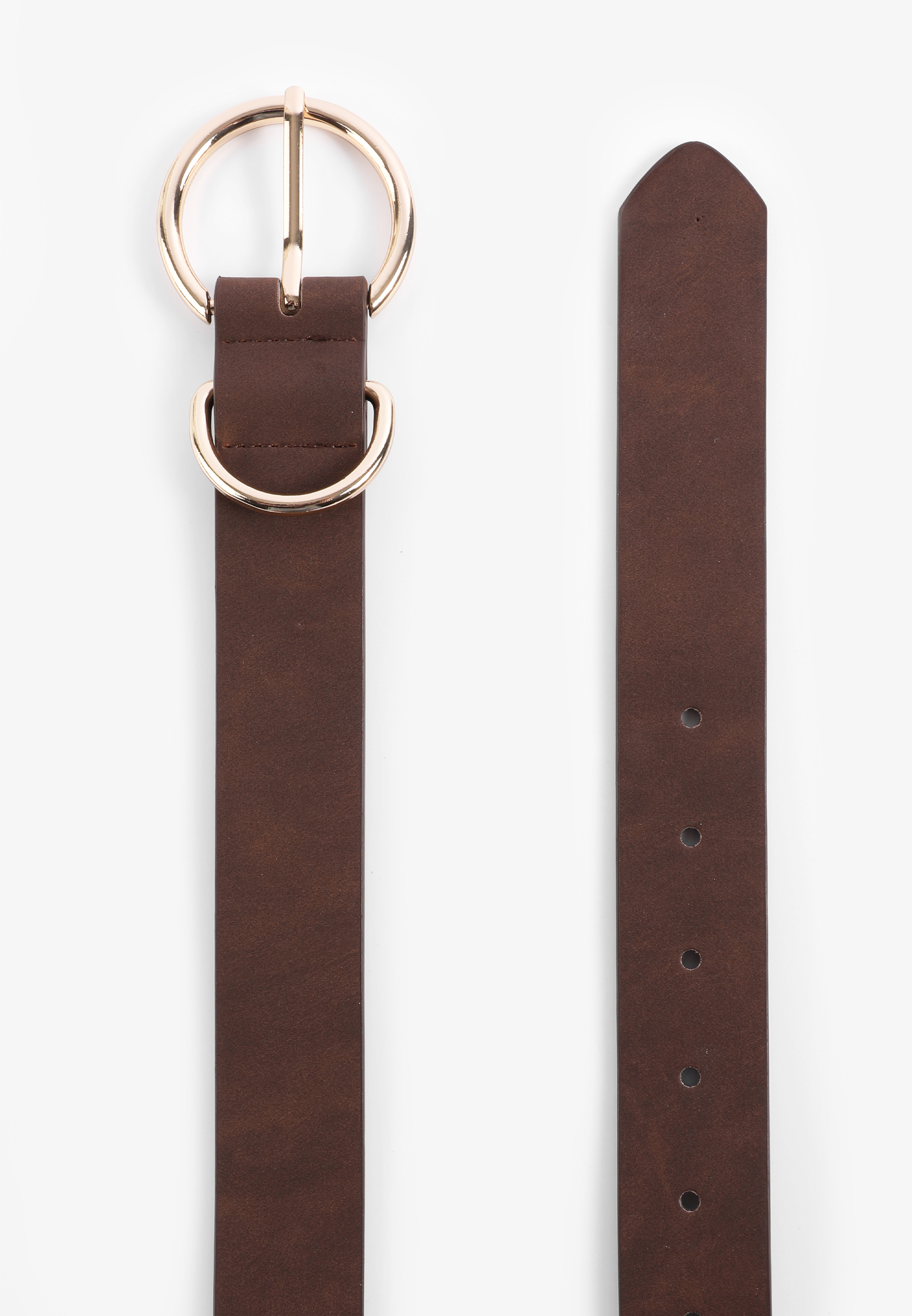 Plus Size Double Ring Gold Buckle Belt, C115, large
