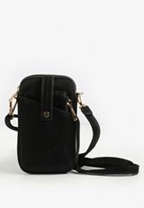 Black North South Crossbody Removable Wallet, BLACK, small