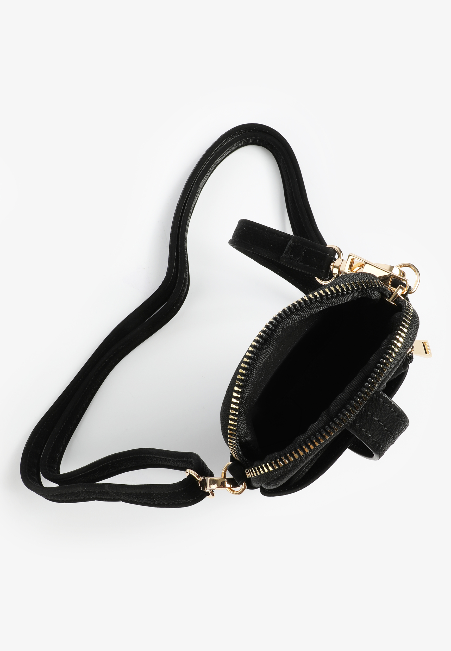 Black North South Crossbody Removable Wallet, BLACK, large