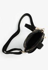 Black North South Crossbody Removable Wallet, BLACK, small