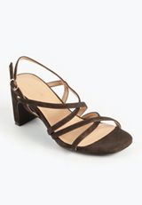 SuperCush Brown Crisscross Strappy Heel, C1594, small