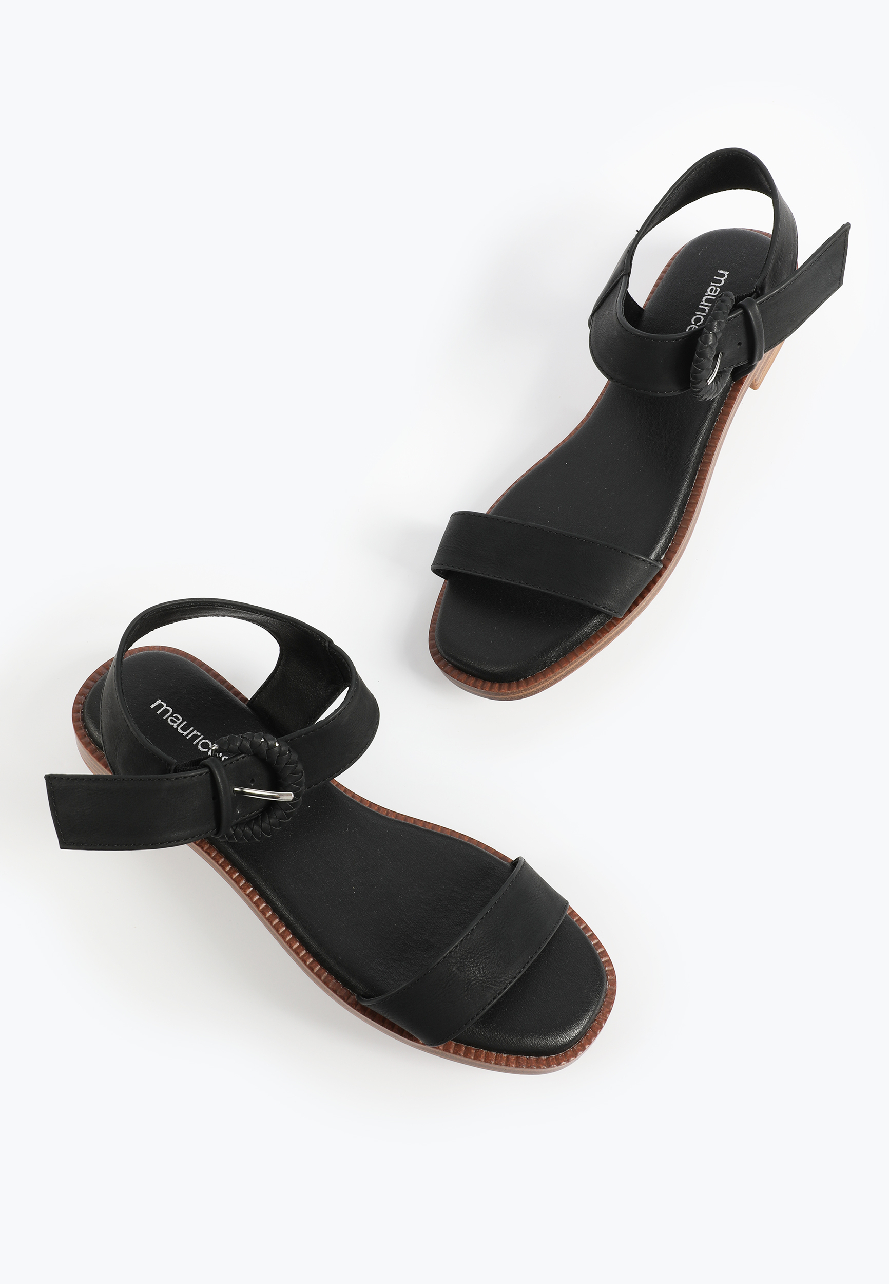 SuperCush Braided Buckle Strap Flat Sandal, C106, large