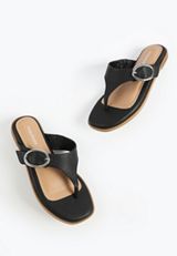 Square Toe Buckle Thong Sandal, C106, small